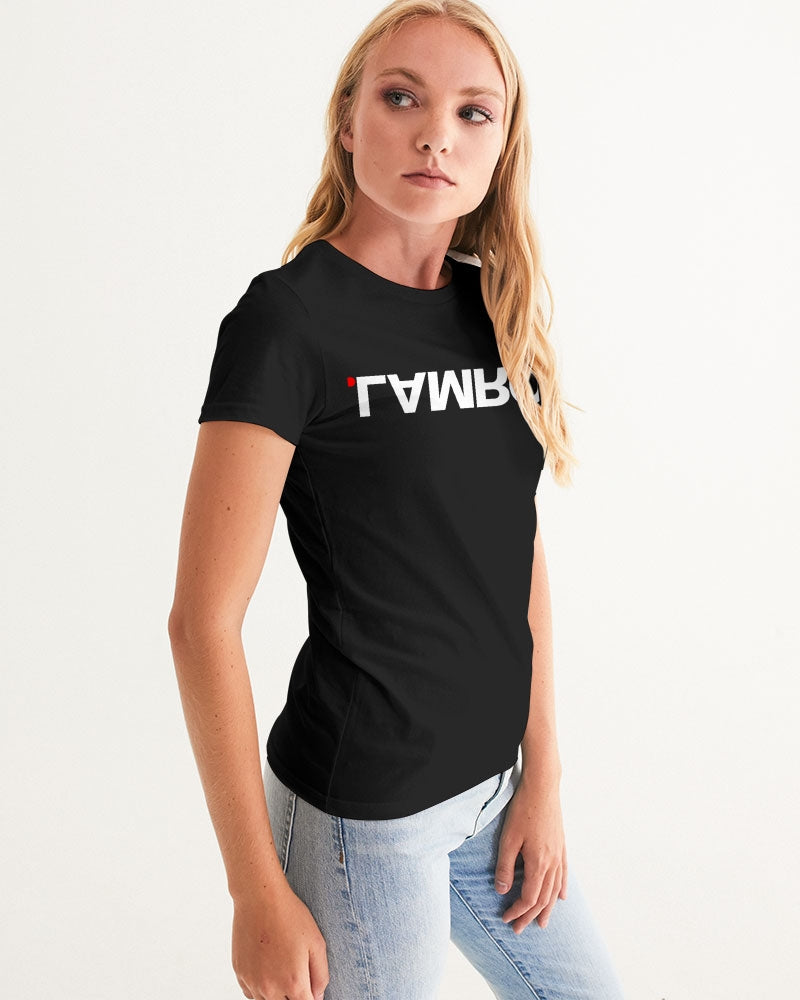 lamron black woman's logo tee shirt - normalnot.com