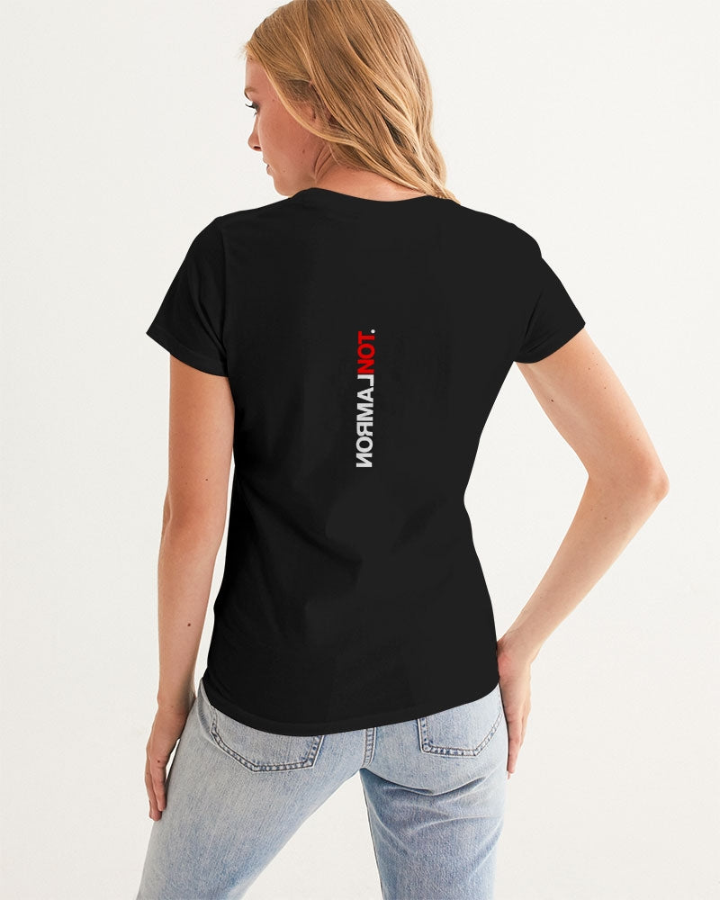 lamron black woman's logo tee shirt - normalnot.com
