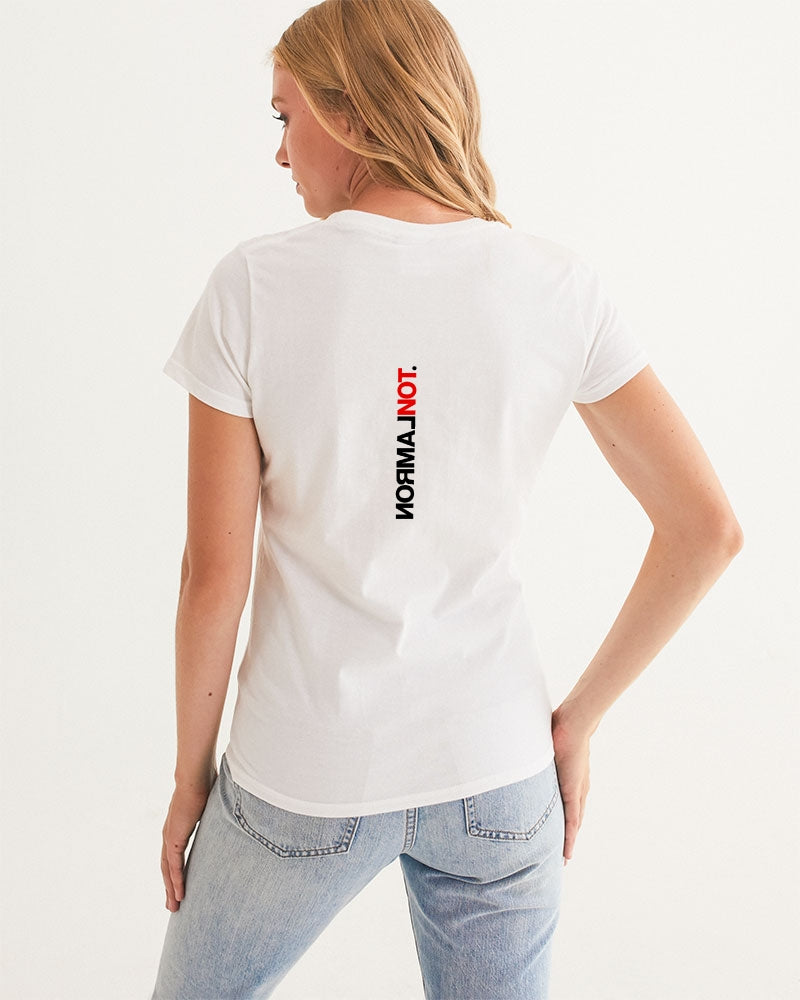 lamron white woman's logo tee shirt - normalnot.com