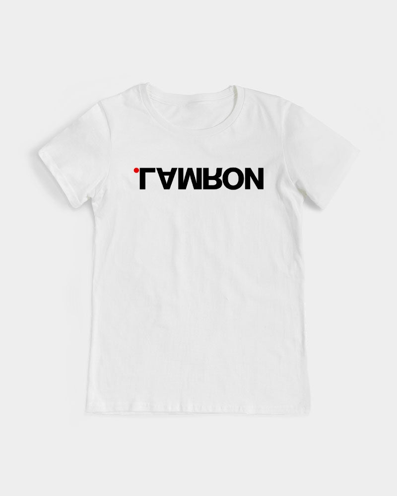 lamron white woman's logo tee shirt - normalnot.com