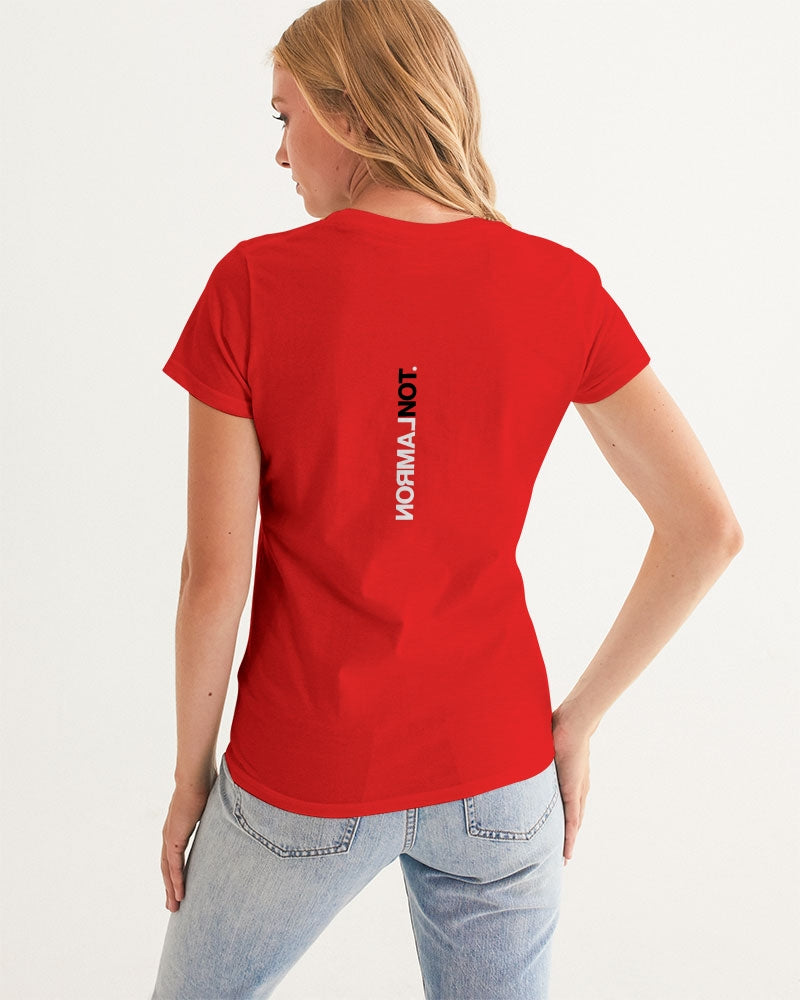 lamron red woman's logo tee shirt - normalnot.com