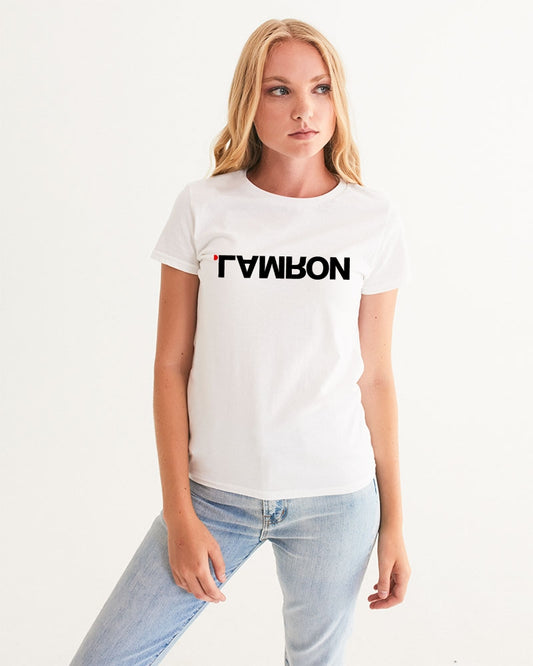 lamron white woman's logo tee shirt - normalnot.com